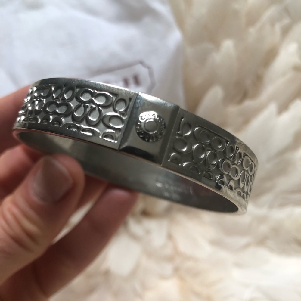 AUTHENTIC Coach Bangle Silver Bracelet - Picture 2 of 5